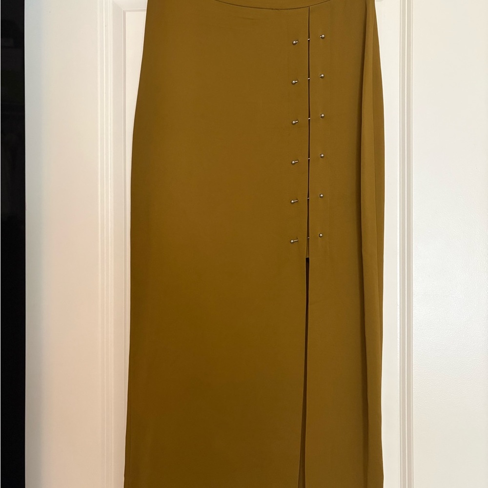 A.L.C. Midi Skirt w/ Slit and Barbell Hardware